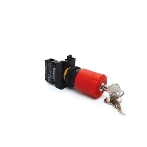 EMAS CP200EA30 C PL. STOP ANAHTARLI ŞOKLU EMNİYET BUTONU 30 MM