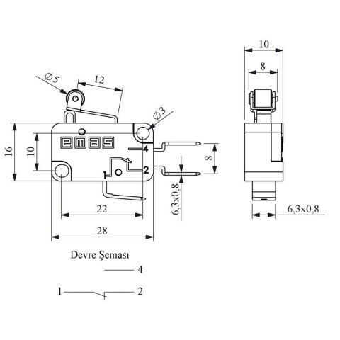 EMAS MK1MIM1 MİKRO SİVİÇ KISA KOLLU METAL MAKARA