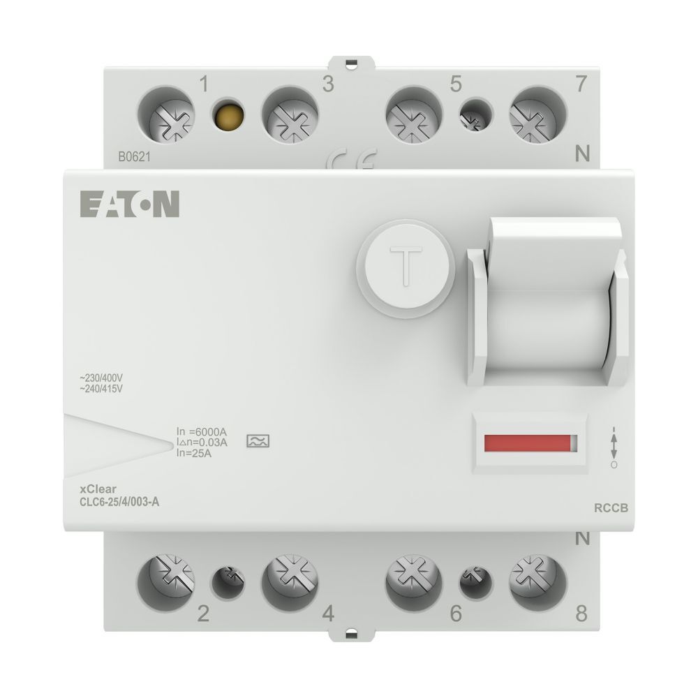EATON CLC6-25/4/003 Artık Akım Devre Kesiciler (AC tipi) 4x25A, 6kA, 30mA-EATON