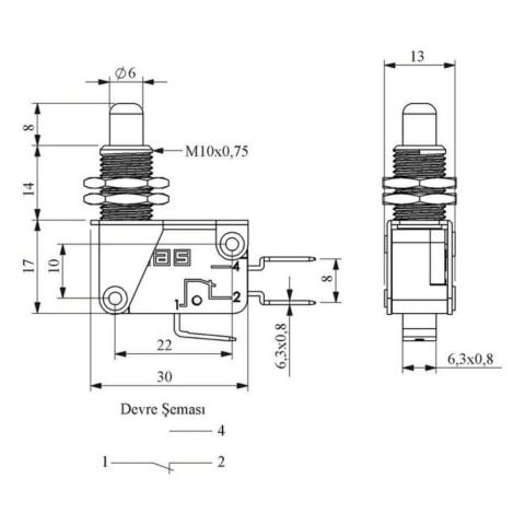 EMAS MK1PUM9 MİKRO SİVİÇ KALIN UZUN METAL PİMLİ