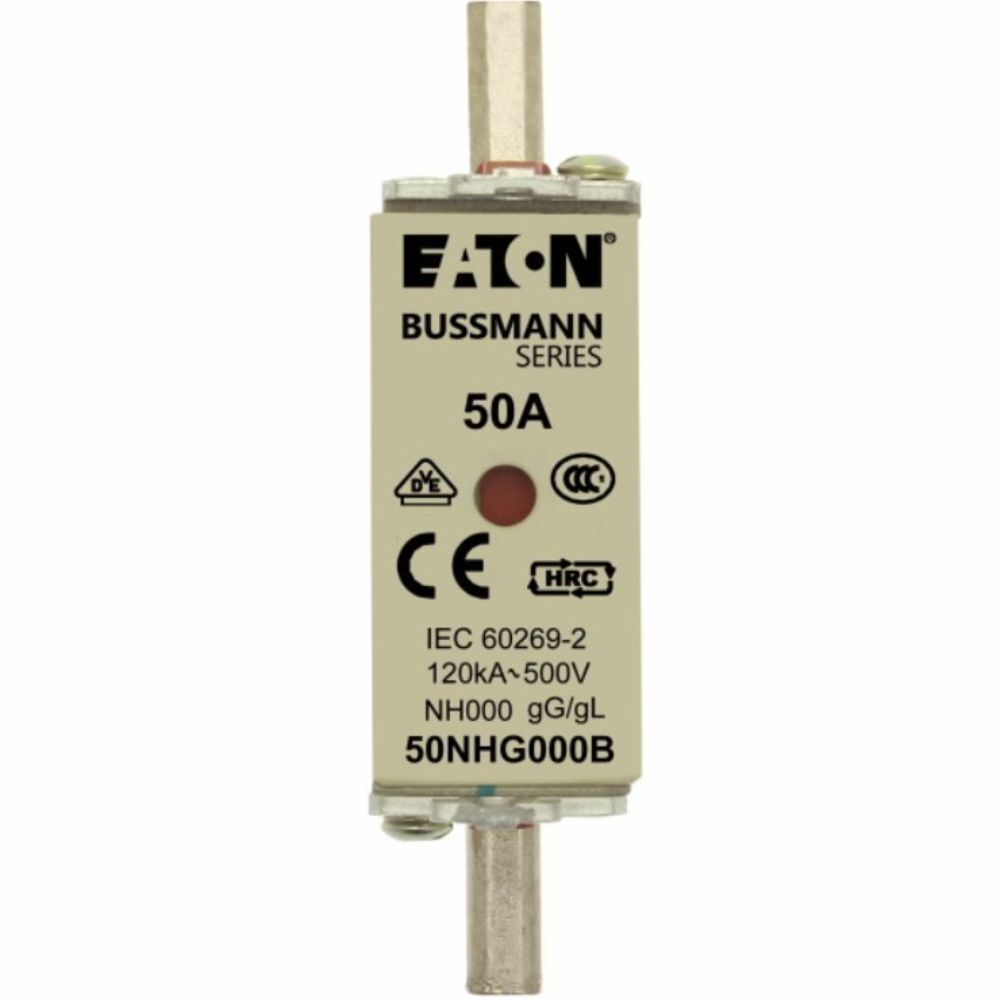 EATON 50NHG000B NH SİGORTA 00(000)-BOY, GG/GL, 500V, 120KA - 50 A