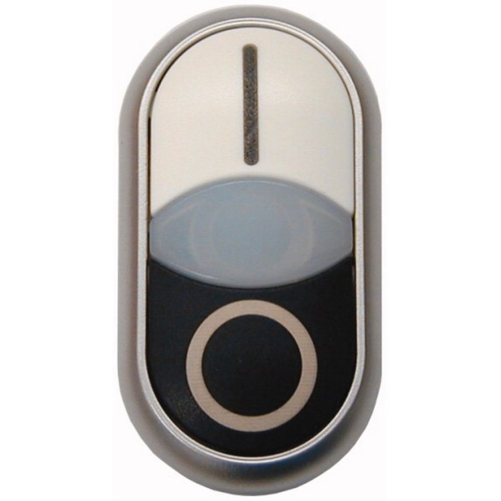 EATON 216706 BUTON AKSESUARI: İKİLİ BUTON KAFASI, YAYLI, BEYAZ (I) / SİYAH (0)