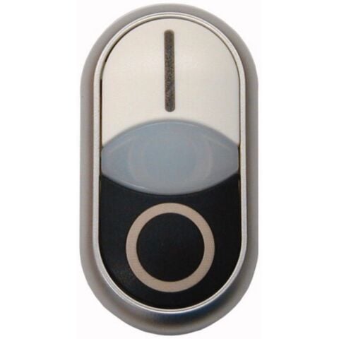 EATON 216706 BUTON AKSESUARI: İKİLİ BUTON KAFASI, YAYLI, BEYAZ (I) / SİYAH (0)