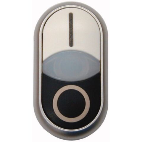EATON 216706 BUTON AKSESUARI: İKİLİ BUTON KAFASI, YAYLI, BEYAZ (I) / SİYAH (0)