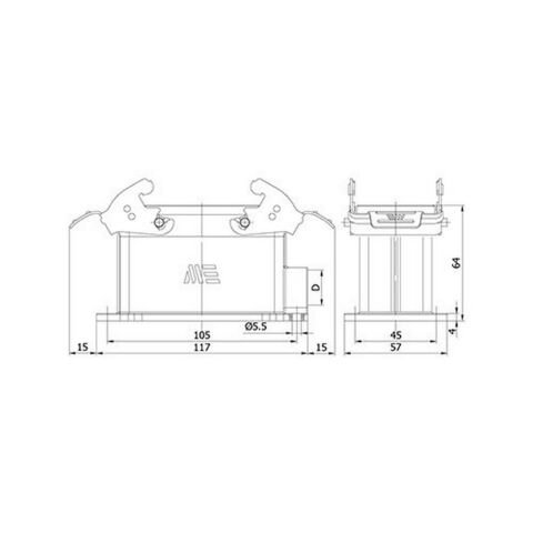 METE ENERJİ 4/0X80A. ÇOKLU DUVAR PRİZİ METAL MANDALLI 403405S