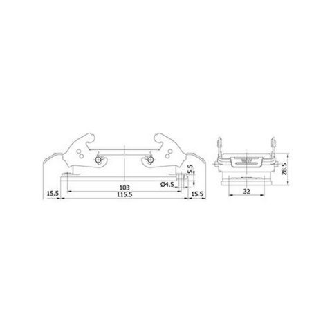 METE ENERJİ 4/2X80/16A. ÇOKLU MAKİNE PRİZİ METAL MANDALLI 403420S