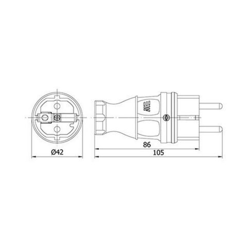 METE ENERJİ 1X16A. DÜZ FİŞ  UPS 404002