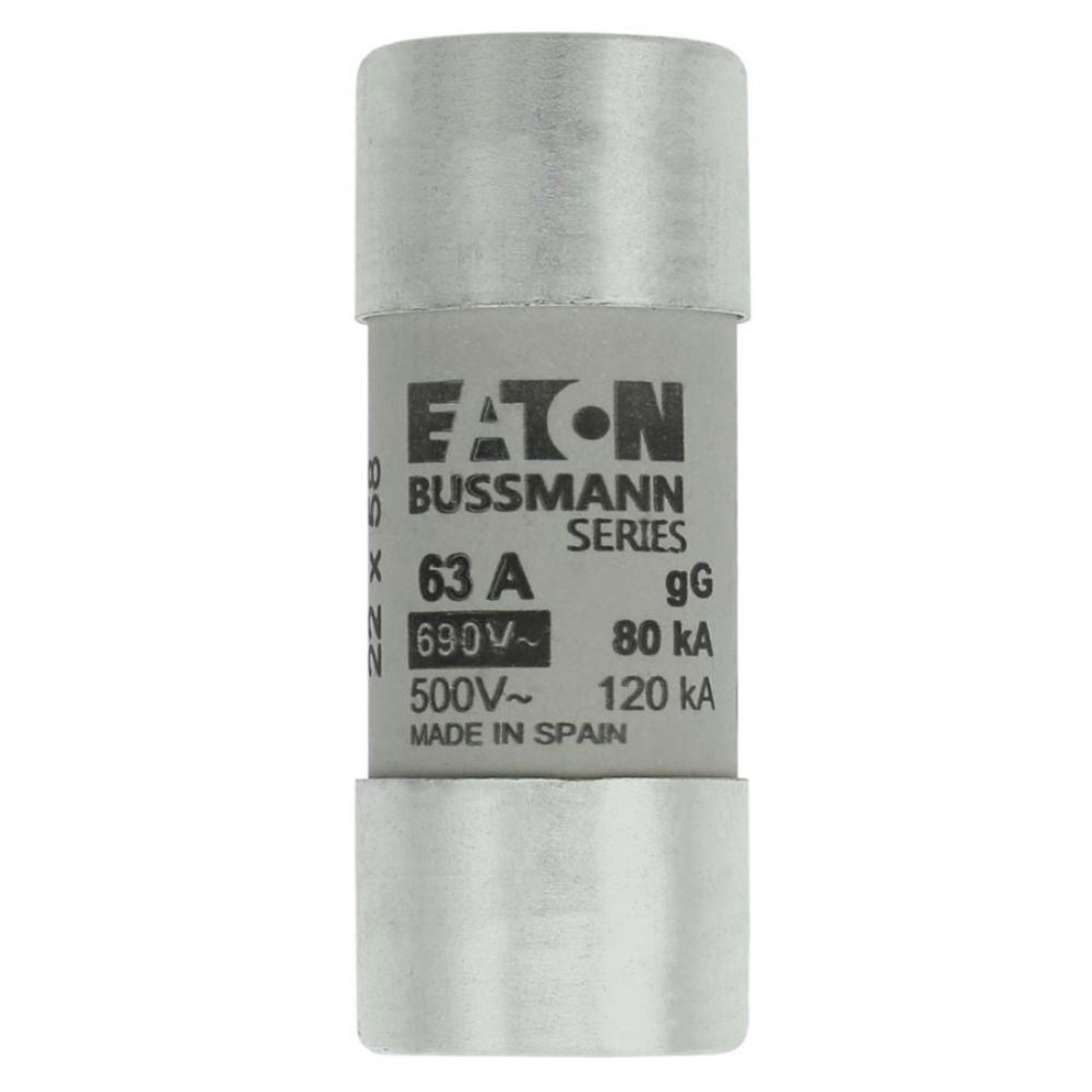 EATON C22G63 SİLİNDİRİK SİGORTA 22X58, GG/GL, 690V, 80KA - 63A
