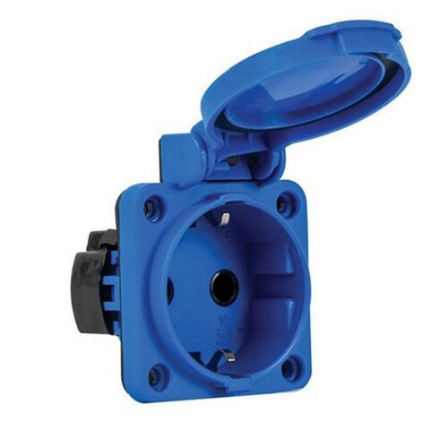 METE ENERJİ 1X16A. PANO PRİZİ ÜST YAN GİRİŞ CONT. KAPAKLI MAVİ 404030ST06