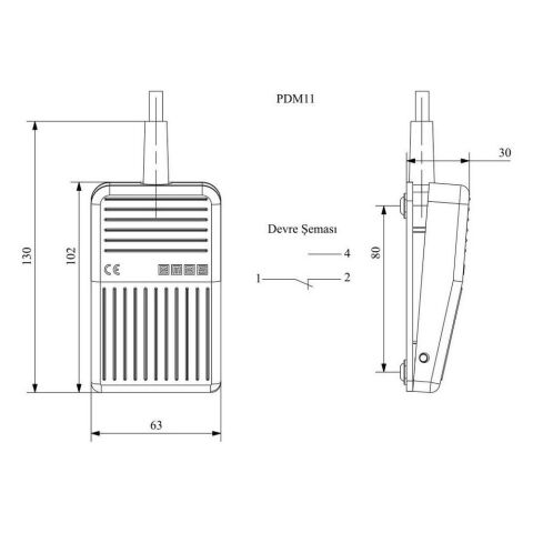 EMAS PDM11 MİNİ PEDAL 1M KABLOLU