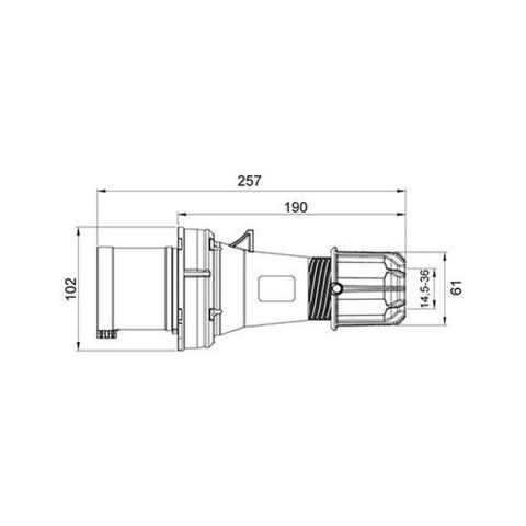 METE ENERJİ 3X63A. IP44 DÜZ FİŞ 406113
