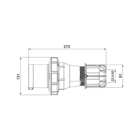 METE ENERJİ 5X125A. IP67 DÜZ FİŞ 406120