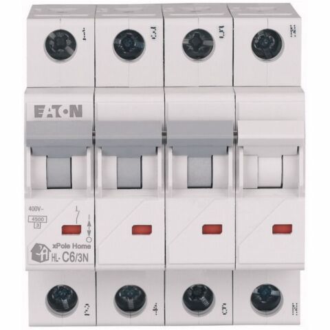 EATON HL-C6/3N MİNYATÜR DEVRE KESİCİ - 4,5KA - C EĞRİSİ - 3X6A+N