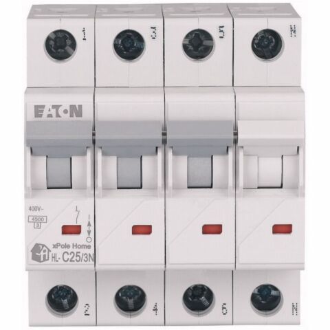 EATON HL-C25/3N MİNYATÜR DEVRE KESİCİ - 4,5KA - C EĞRİSİ - 3X25A+N