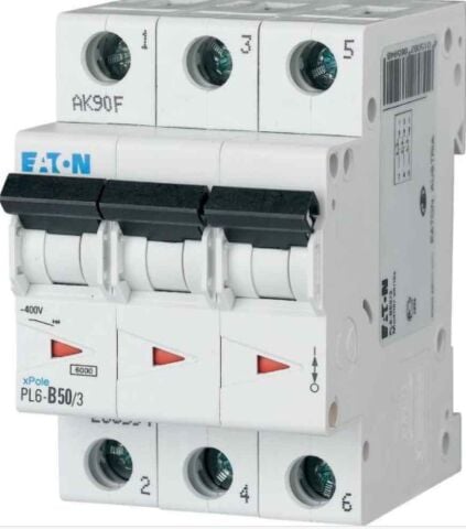 EATON PL6-B50/3 OTOMATİK SİGORTA - 6KA - B EĞRİSİ-EATON