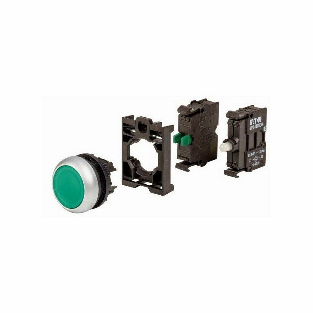 EATON 216927-AS1 BUTON, YAYLI, 230V LED'Lİ, YEŞİL 1NA
