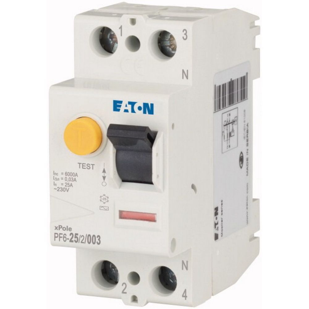 EATON 286492 ARTIK AKIM DEVRE KESİCİLER (AC TİPİ) 2X25A, 6KA, 30MA
