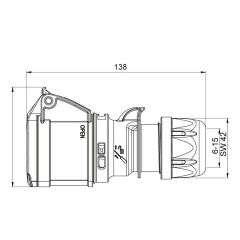 METE ENERJİ 4X16A. IP44 UZATMA PRİZİ-(VİDALI BAĞL.) 406403V