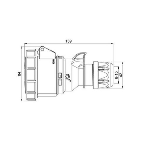 METE ENERJİ 4X16A. IP67 UZATMA PRİZİ-(VİDALI BAĞ.) 406404V
