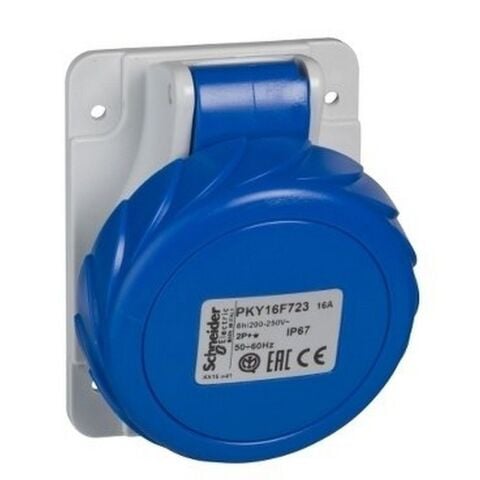 SCHNEIDER PKY16F723 PRATİKA 3X6A 2P+E 200-250VAC EĞİK MAKİNE PRİZİ
