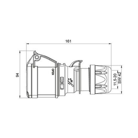 METE ENERJİ 4X32A. IP44 UZATMA PRİZİ-(VİDALI BAĞL.) 406409V