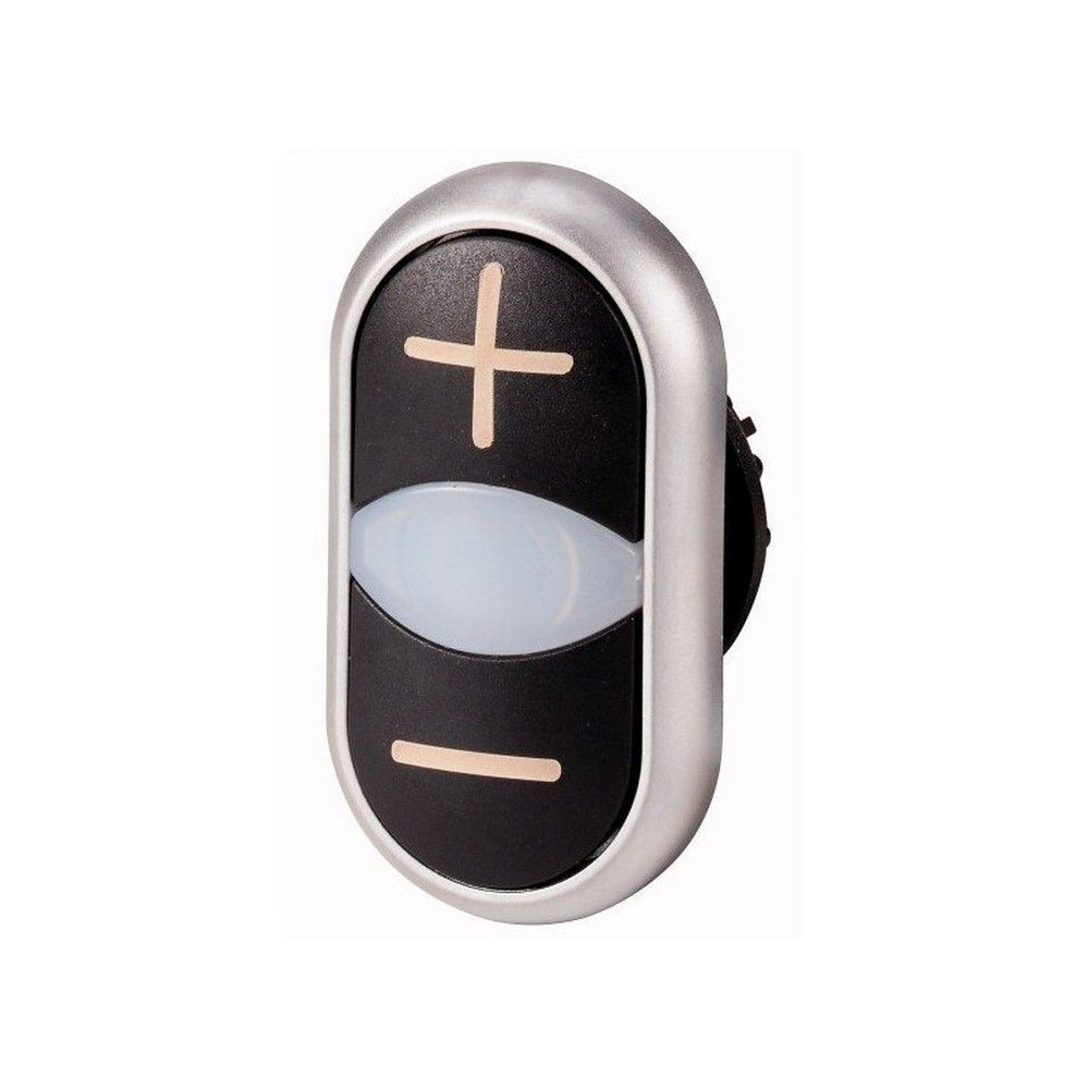EATON 218145 BUTON AKSESUARI: İKİLİ BUTON KAFASI, YAYLI, BEYAZ (+) / SİYAH (-)