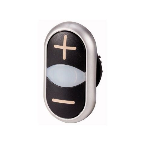 EATON 218145 BUTON AKSESUARI: İKİLİ BUTON KAFASI, YAYLI, BEYAZ (+) / SİYAH (-)