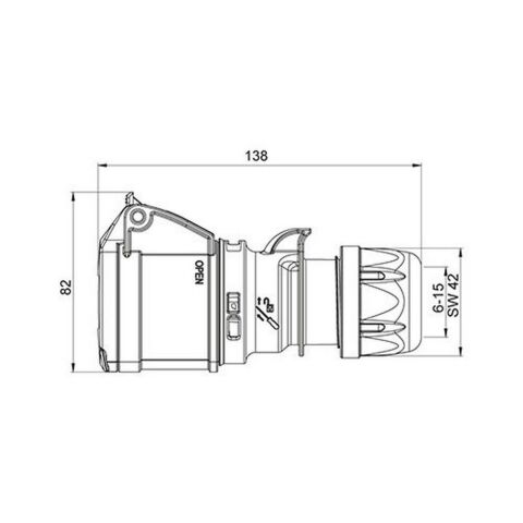 METE ENERJİ 4X16A. IP44 UZATMA PRİZİ 110V.4H  VİDALI BAĞLI 406423V