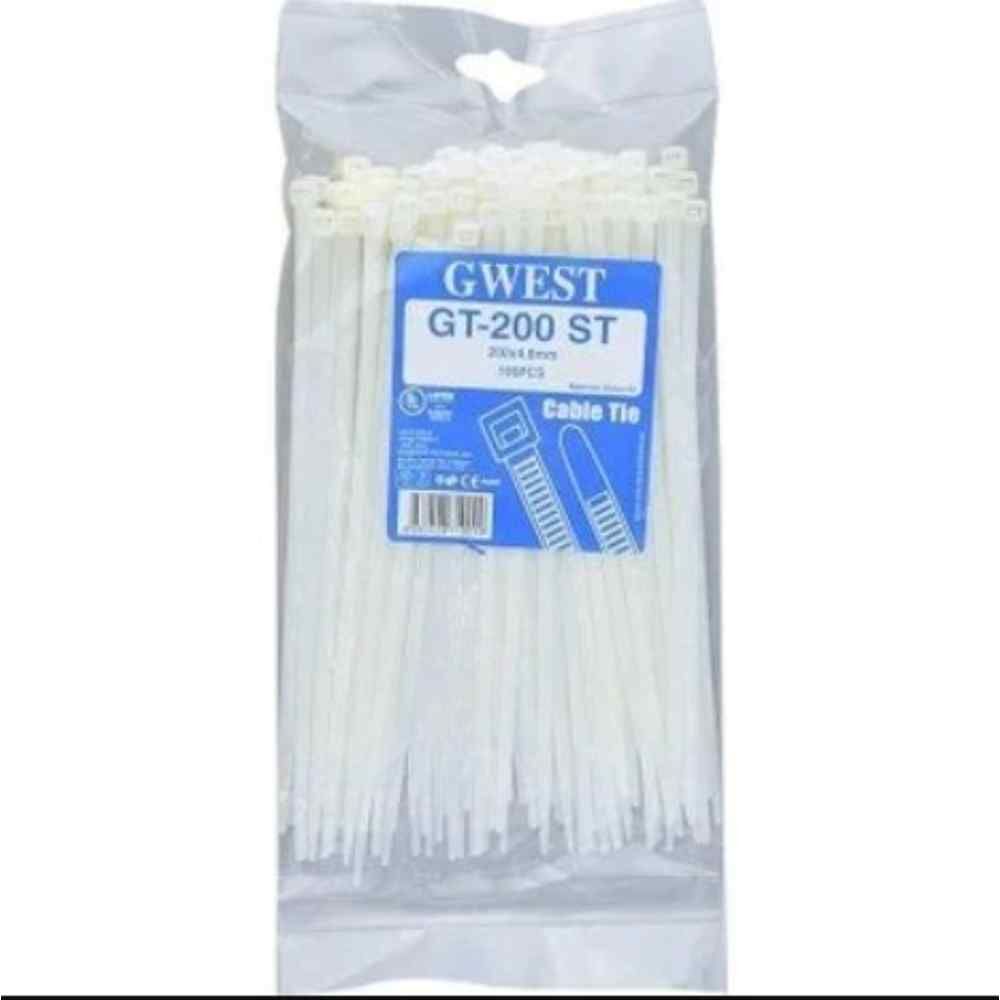 GWEST GT 200 ST (100 ADET) 200X4.8MM BEYAZ KABLO BAĞI