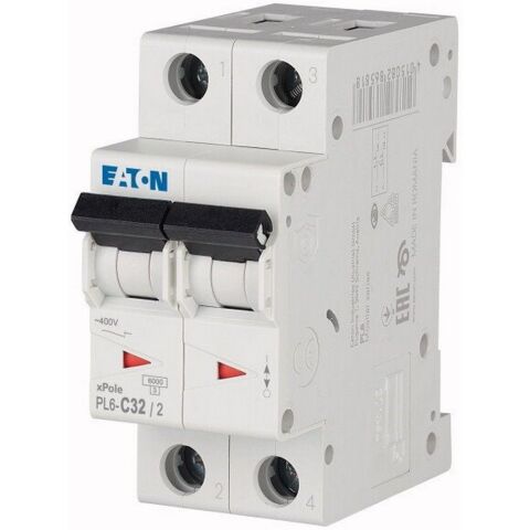 EATON 286570 MİNYATÜR DEVRE KESİCİ - 6KA - C EĞRİSİ - 2X32A