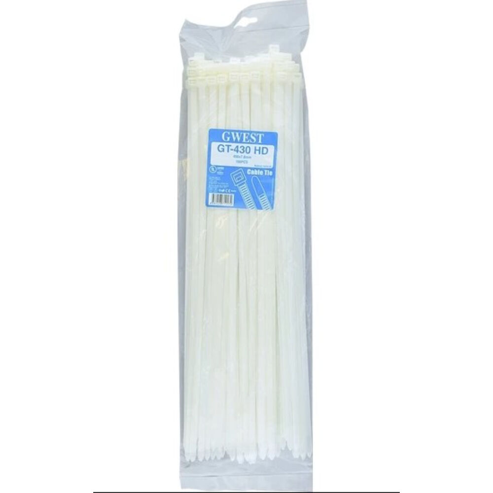 GWEST GT 430 HD (100 ADET) 430X7.6MM BEYAZ KABLO BAĞI
