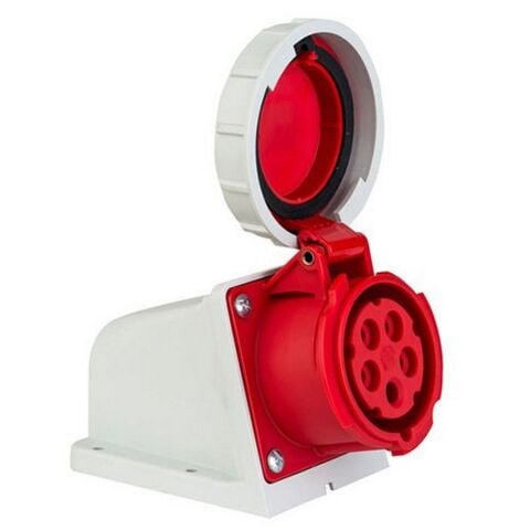 METE ENERJİ 5X16A. IP67 DUVAR PRİZİ -EĞİK GÖVDELİ-(VİDALI BAĞ) 406609V