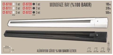 CATA MONOFAZE ( 2M ) RAY SİYAH (İTHAL)