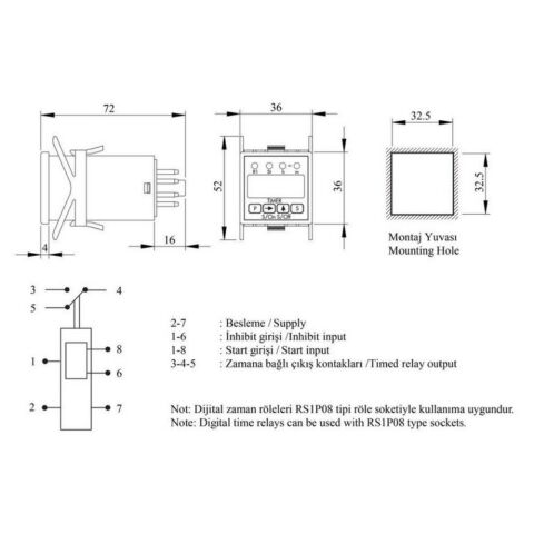 EMAS RZ1D1S-2 ZAMAN RÖLESİ DİGİTAL 24 VDC STARTLI