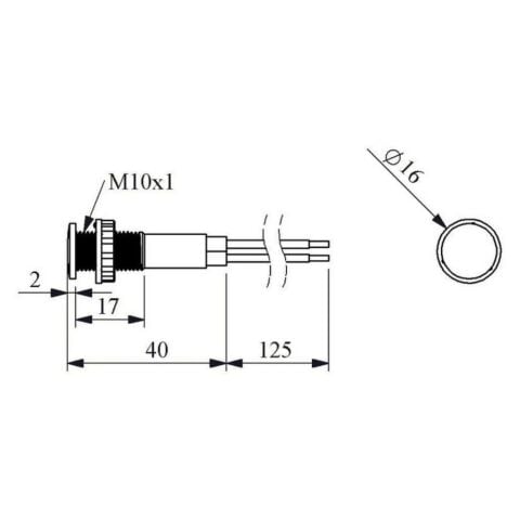 EMAS S100LM SİNYAL LEDLİ 10MM 220V.NOR.MAVİ 12,5 CM