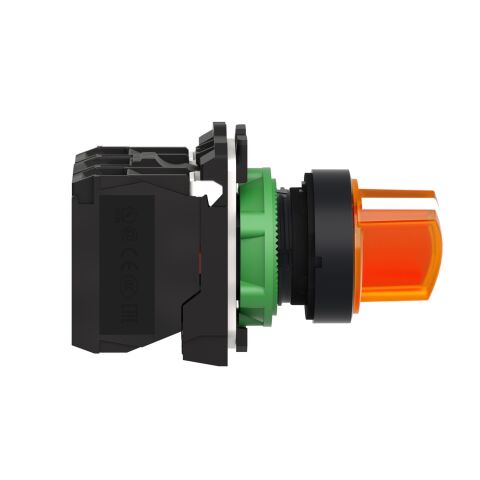 SCHNEIDER TURUNCU EKSİKSİZ IŞIKLI MANDAL BUTON ÇAP 22 2 KONUMLU SABİT 1NA+1NK 24V 3389110903607