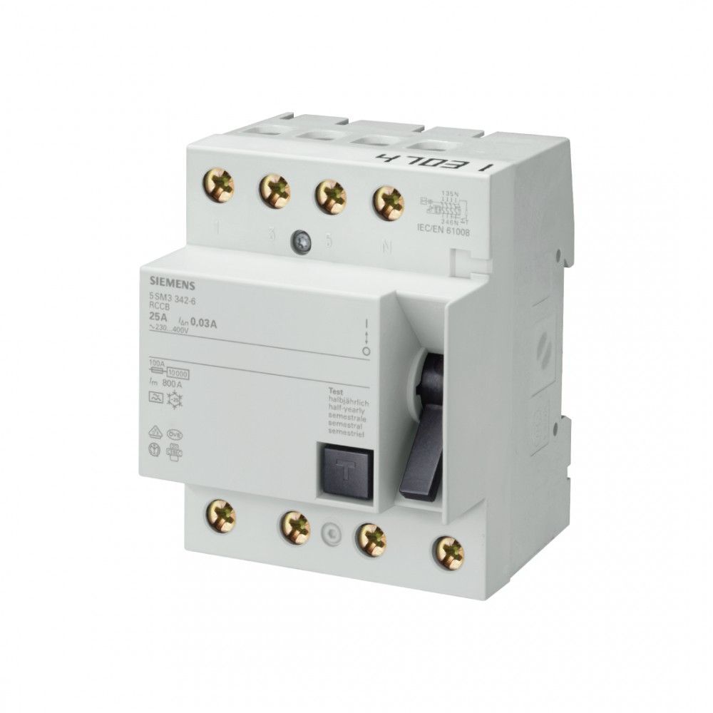 SIEMENS 5SM3348-0 KAÇAK AKIM KORUMA RÖLESİ 100A 400V 30MA TRİFAZE 3FAZ+NÖTR BAĞLANTILI 70MM