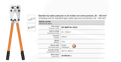 SUPERPRESS SP-MSP/35-150/S MEKANİK SIKMA PENSESİ