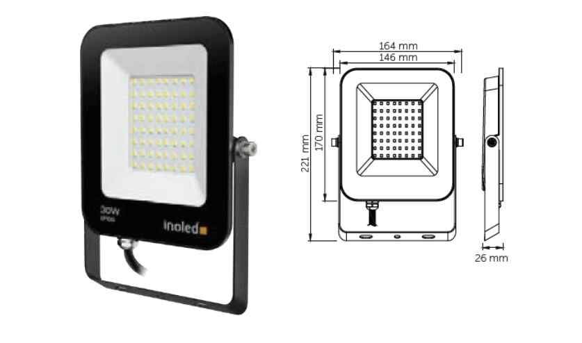 İNOLED 30W EGRA LED PROJEKTÖR(B-6500K)