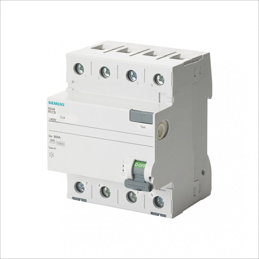 SIEMENS 5SV4344-0 KAÇAK AKIM KORUMA RÖLESİ 40A 400V 30MA TRİFAZE 3FAZ+NÖTR 70MM