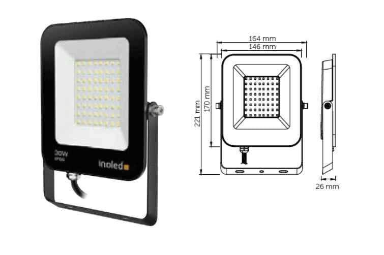 İNOLED 30W EGRA LED PROJEKTÖR(G.I-3000K)