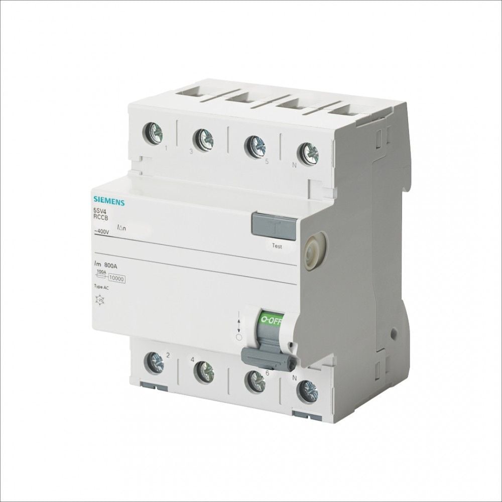 SIEMENS 5SV4347-0 KAÇAK AKIM KORUMA RÖLESİ 80A 400V 30MA TRİFAZE 3FAZ+NÖTR 70MM