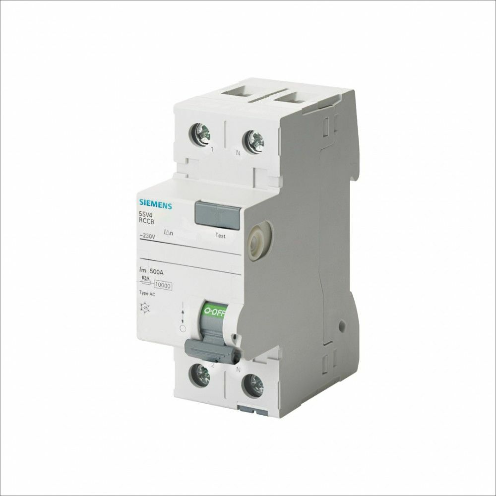 SIEMENS 5SV4616-0 KAÇAK AKIM KORUMA RÖLESİ 63A 230V 300MA MONOFAZE FAZ+NÖTR 70MM