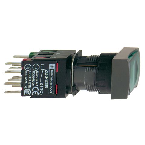 SCHNEIDER IŞIKLI YAYLI BUTON YEŞİL DİKDÖRTGEN 12?24V AC-DC LEDLİ 3389110763782