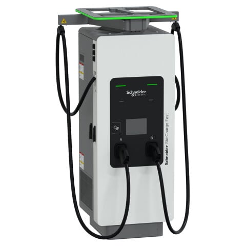 SCHNEIDER StarCharge 120kW Hızlı Şarj Ünitesi - Çift Çıkış CCS2 ve Kablo Yönetim Sistemli