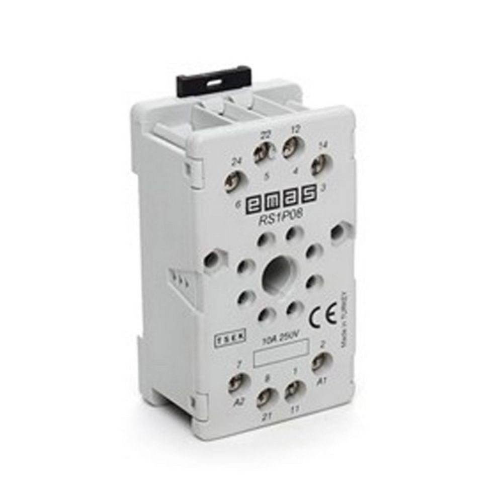 EMAS RS1P08G1 RÖLE SOKETİ 8 PİNLİ GRİ