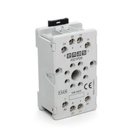 EMAS RS1P08G1 RÖLE SOKETİ 8 PİNLİ GRİ