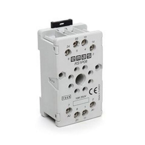 EMAS RS1P08G1 RÖLE SOKETİ 8 PİNLİ GRİ