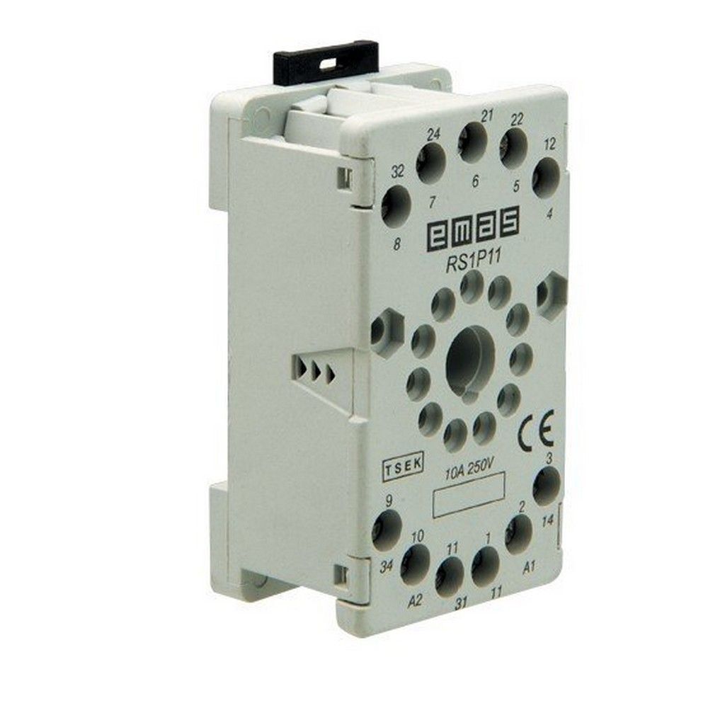 EMAS RS1P11G1 RÖLE SOKETİ 11 PİNLİ GRİ