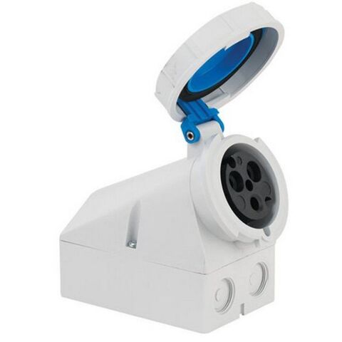 METE ENERJİ 3X32A. IP67 DUVAR PRİZİ EĞİK GÖVDELİ VİDALI BAĞLI T1145V